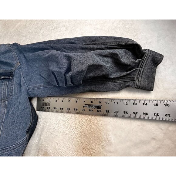 Ade Samuel For I.N.C. Womens Cropped Denim Jacket XL Blue Fringe Raw Hem Pockets - Picture 9 of 10